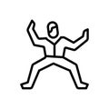 Black line icon for Tai Chi, karate and yoga Royalty Free Stock Photo