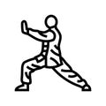 tai chi practice taoism line icon vector illustration Royalty Free Stock Photo