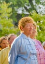 Tai Chi Seniors Standing Before Presentation Royalty Free Stock Photo