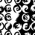 Tai Ji style white black seamless pattern