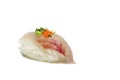 Tai nigiri sushi in the white