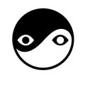 Taichi symbol with eyes. Isolated Vector Illustration2