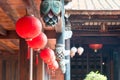 Lantern at Wufeng Lin Family Mansion and Garden in Taichung, Taiwan. The residence was originally