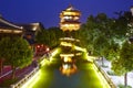 Taierzhuang Ancient City night, China