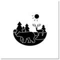 Taiga forest glyph icon