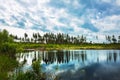 Taiga lake. Siberia,Russia Royalty Free Stock Photo