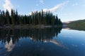 Taiga mirrored on Steward River near town of Mayo Royalty Free Stock Photo