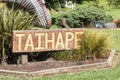 Sign at the entrance to Taihape, located in the Rangitikei District of the North Island of New Zealand