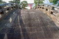 Taiko-bashi (Drum Bridge) and San no Torii gate at the entrance of Tsurugaoka Hachimangu shrine.