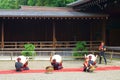 Taiko Drummers. Yasukuni Shrine is a Shinto shrine located in Tokyo Royalty Free Stock Photo