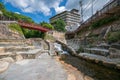 Taikobashi, a public park with hot spring and river in Arima Onsen city, Kobe, Japan Royalty Free Stock Photo