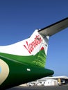 Tail of Air Vanuatu ATR72 plane Royalty Free Stock Photo