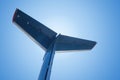 Tail of an aircraft against the sky Royalty Free Stock Photo