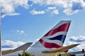 The tail of a British airways airplane