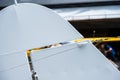 Tail detail of a classic white airplane.. Royalty Free Stock Photo