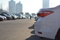 Tail light car on the parking lot Royalty Free Stock Photo