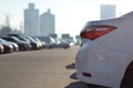 Tail light car on the parking lot Royalty Free Stock Photo