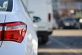 Tail light car on the parking lot Royalty Free Stock Photo