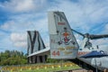 Tail of a Marines and Military transport plane