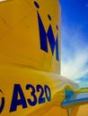 Tail of a Monarch Airlines A320 Airbus Airplane Tail Royalty Free Stock Photo