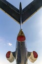 Tail of an old russian airplane on a summer day Royalty Free Stock Photo