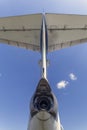 Tail of an old russian airplane on a summer day Royalty Free Stock Photo