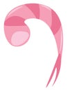 Tail of a pink shrimp vector or color illustration