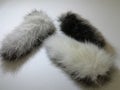 the tail of rabbit fur black silver white drop shadow