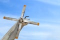 Tail rotor grey helicopter of Thai army on blue sky Royalty Free Stock Photo