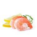 Tail of shrimp with fresh lemon