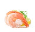 Tail of shrimp with fresh lemon