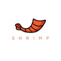 Tail of shrimp simple vector design