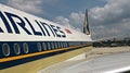 Tail of Singapore airlines plane