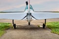 Tail view of a small sized airplane Royalty Free Stock Photo