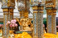 Tailand, Bankok - April 7, 2018: Thailand Bankok San Phra Phrom, Erawan Shine, 4 faces buddha, 4 faced buddha, praying Royalty Free Stock Photo