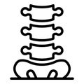 Tailbone and spine icon, outline style Royalty Free Stock Photo