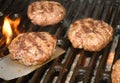 Tailgate grilling hamburger time.