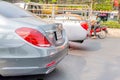 Tailight and series emblem of new 2019 Mercedes benz S500e on the real road which has so many traffic jam. Bangkok,Thailand Royalty Free Stock Photo