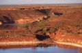 Tailings dams part of the open cut gold mining in the Tanami desert