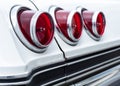 Taillight Of An Old Classic American Car, Close Up Shot