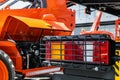 taillights and brake lights of a dump truck, tractor, bulldozer Royalty Free Stock Photo