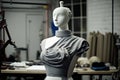 tailor, draping fabric over mannequin to create unique outfit