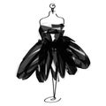 Tailor dummy fashion icon on white background. Atelier, designer, constructor, dressmaker object. Black Couture symbol, silhouette