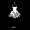 Tailor dummy fashion icon on white background. Atelier, designer, constructor, dressmaker object. Black Couture symbol, silhouette