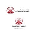 tailor logo yarn thread shell and pearl Royalty Free Stock Photo