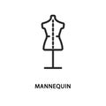 Tailor mannequin flat line icon. Vector illustration sewing equipment