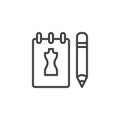 Tailor notepad line icon Royalty Free Stock Photo