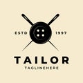 tailor sewing button logo vector illustration design Royalty Free Stock Photo