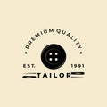 tailor sewing button logo vector illustration design Royalty Free Stock Photo