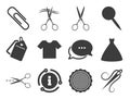 Tailor, sewing and embroidery icons. Scissors. Vector Royalty Free Stock Photo